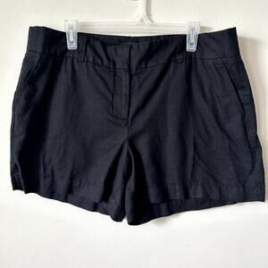 Talbots Linen Blend Shorts Size 16 Plus Black Minimalist Lagenlook Beachy Mature